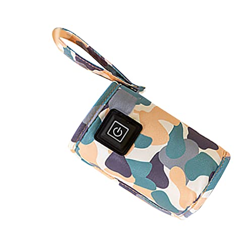 USB Milk Bottle Warmer Bag, Adjustable Temperature 40℃-60℃ with USB Port for Night Feeding Travel Home Use Compatible with Most Bottles‌ 5V 2A (White)