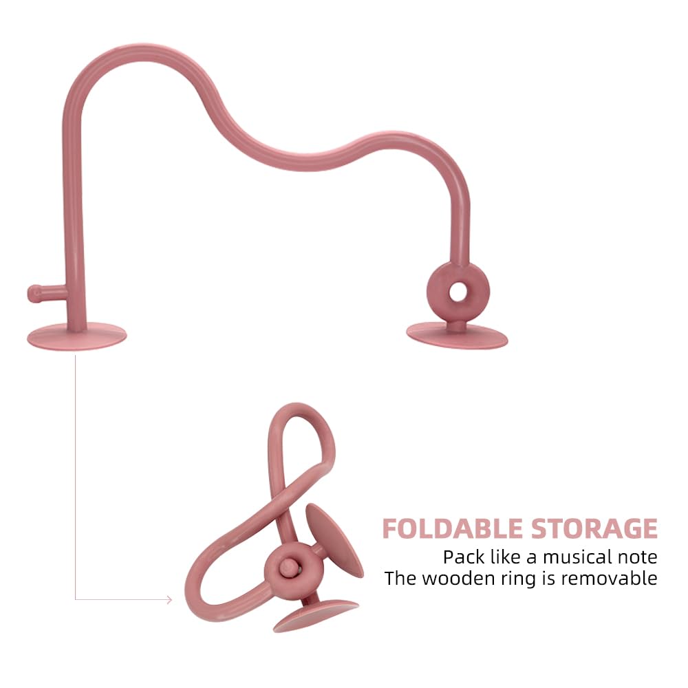 Baby High Chair Suction Toys Teething Chew - Silicone Apple Teething Relief Toys Silicone Teethers Table Toys, Food Grade Silicon for 6 12 18 Months(Beige)