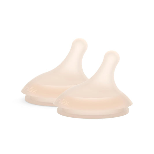 Suavinex Zero.Zero Dense Flow Asymmetrical Silicone Nipple, 2 Pack (6m+), Light