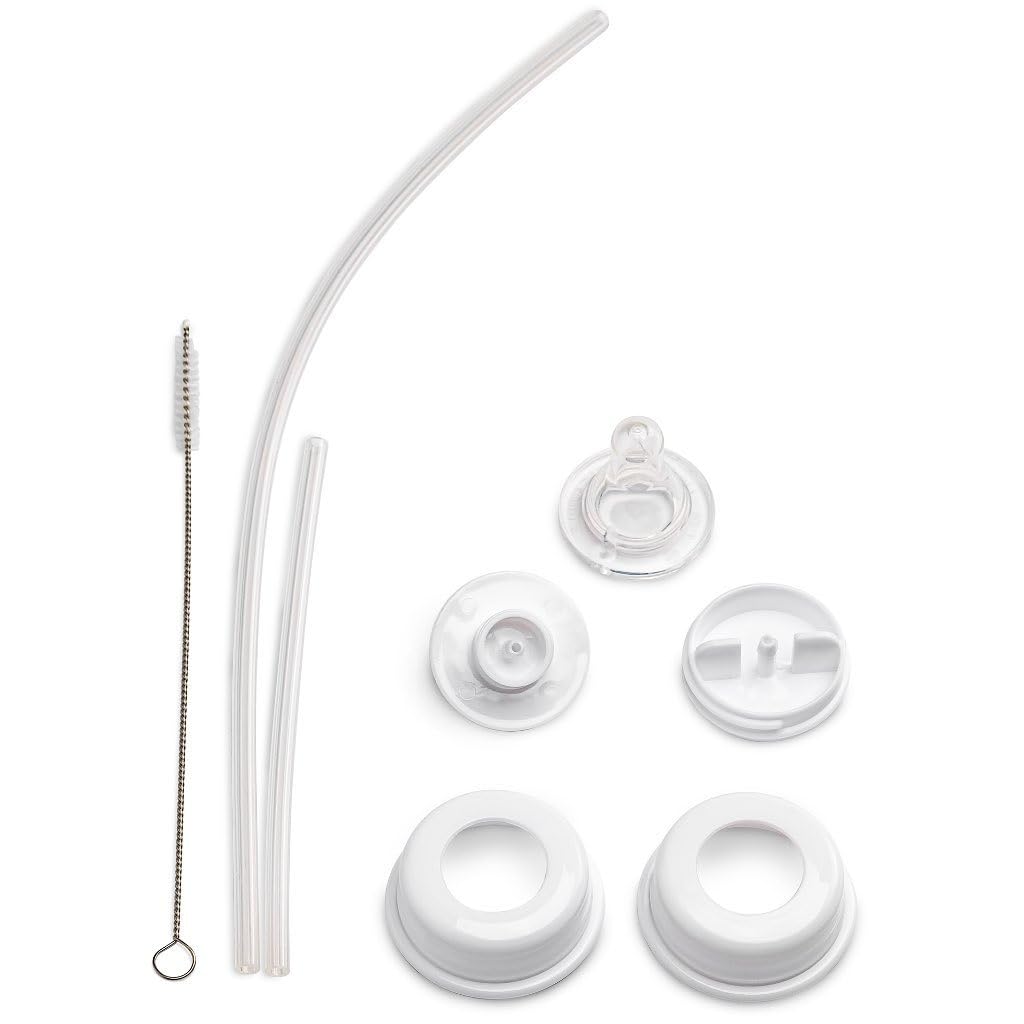 Hands-Free Baby Bottle - Anti-Colic Nursing System 9 oz Baby Bottle with Fast Flow Nipple/Teat 3m+ with Tube Straw Feeding System for Toddler 1 Year+ (2 Bottles - Soo Cute)