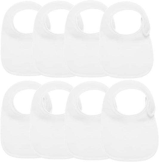 8 Pack Baby Bibs Unisex Adjustable with Snaps Ultra Soft Absorbent Drooling Teething for Boys and Girls