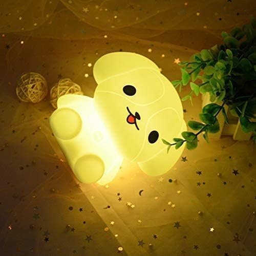 Night Light, Bedside Lamp for Kids, Baby Nursery Lamp for Breastfeeding Safe, Break Resistant, Eye Caring, Adjustable Brightness & Color, Timing Function, Remote Control + Touch Control - Dog