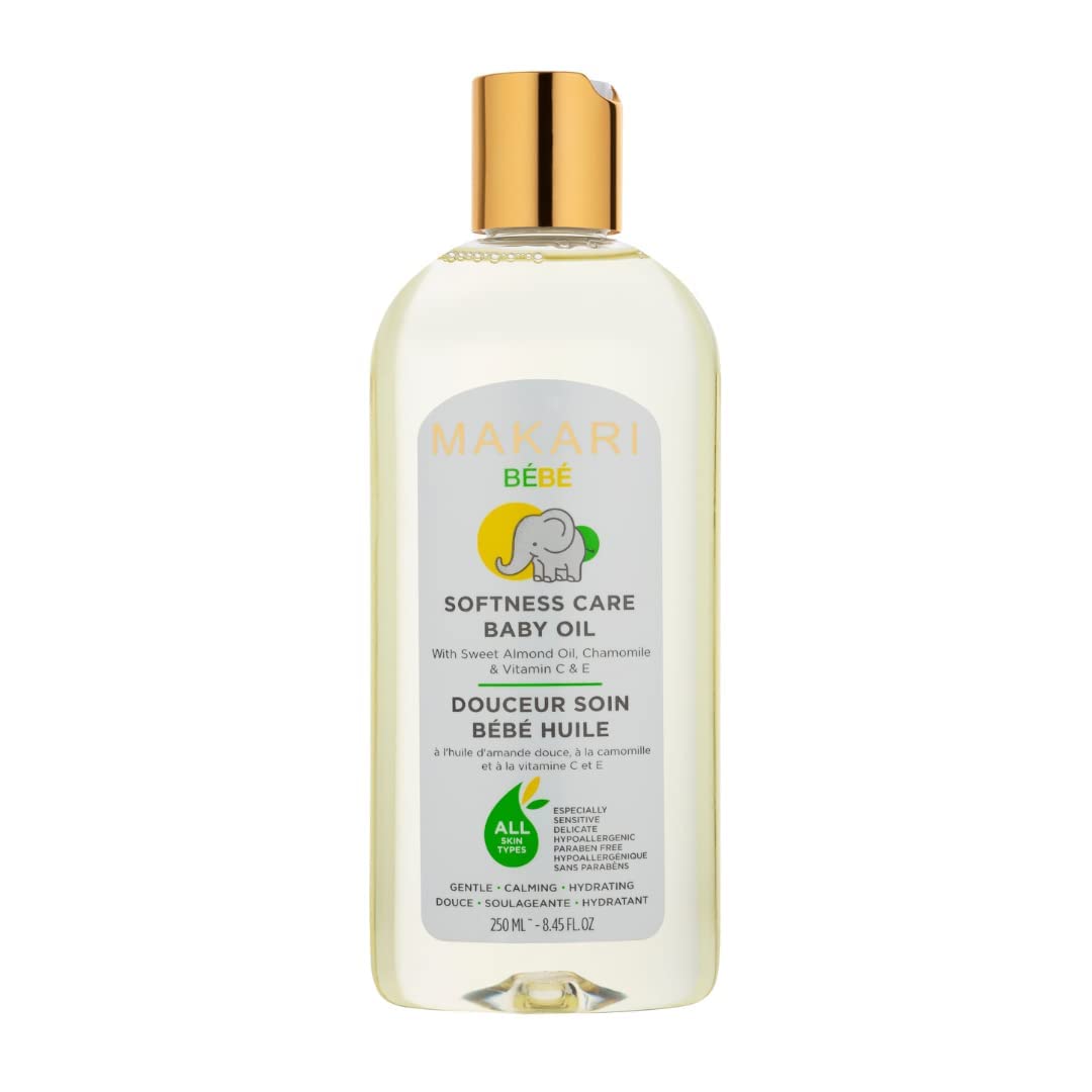 MAKARI Bebe 3 Piece Shower Gift Set - Foaming Gel, Cleansing Milk & Oil, Gentle, Nourishing & Calming Bath Routine for Newborn and Up, Hypoallergenic & Paraben-Free Baby Care Products