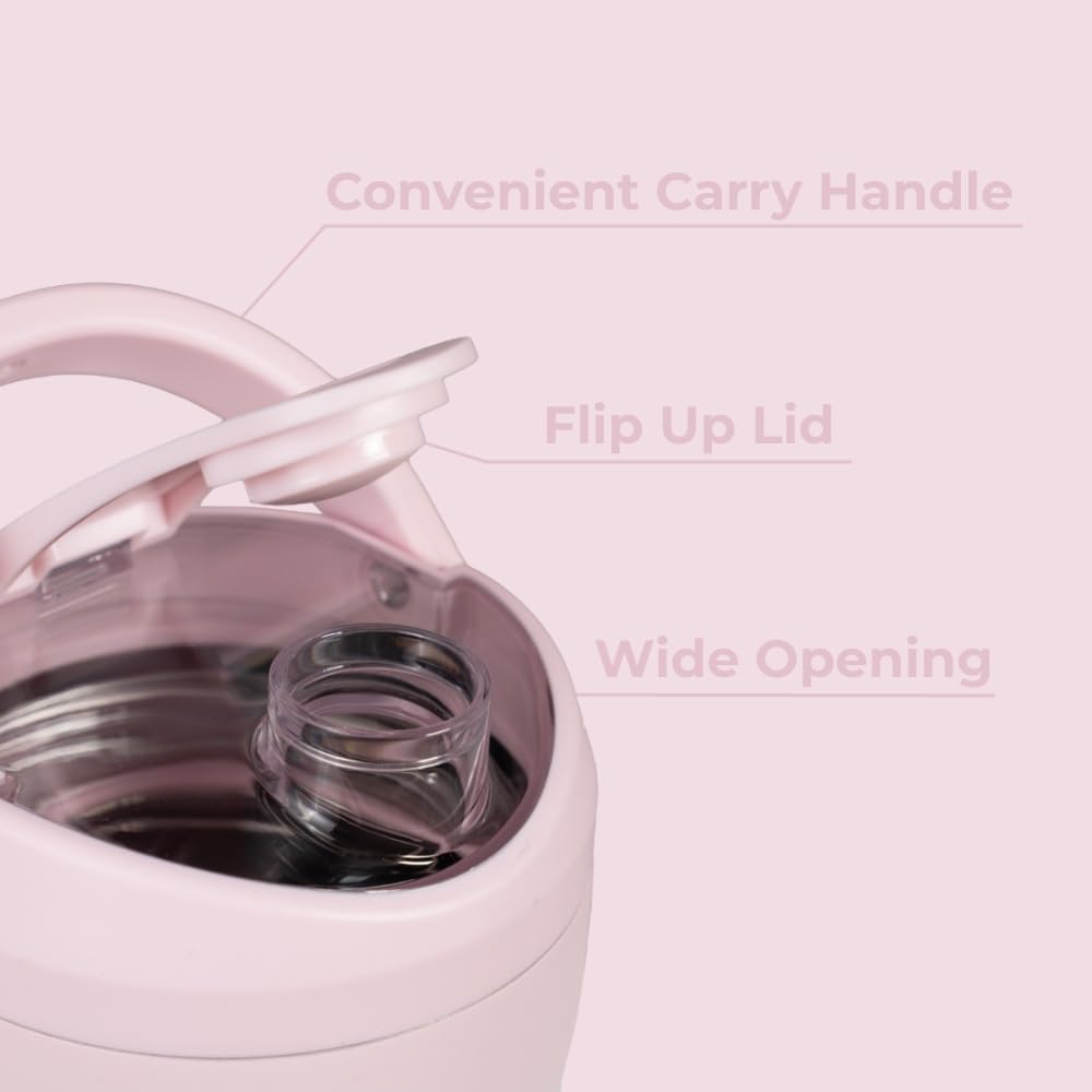 HydroJug 24 oz New Stainless Steel Shaker – Insulated, Leakproof, BPA-Free with Silent Mixing Grate – No Clumps, No Noise – Premium Shaker for Fitness, Sports & Everyday Use, Pink Sand