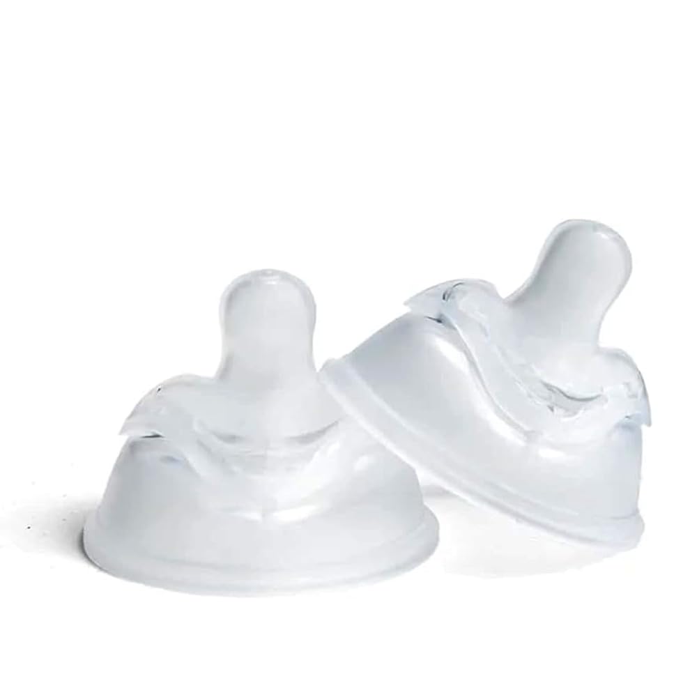Herobility Double Anti-Colic Silicone Nipples, Baby Bottle Teats, Breast Like Shaped Nipples - Fits Herobility's & Eco Baby Bottles | Pack of 2 (Small Size)