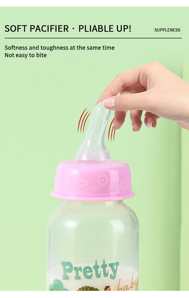 Pretty Baby 8oz 4-Pack Anti-Colic Baby Bottles for Newborns, BPA-Free, Breastfeeding Transition, Vented for Gas & Colic Relief Ideal for Baby Registry