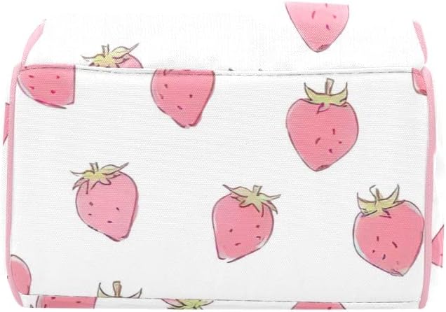 Pink Strawberry Diaper Bags with Name Waterproof Mummy Backpack Nappy Nursing Baby Bags Gifts Tote Bag for Women