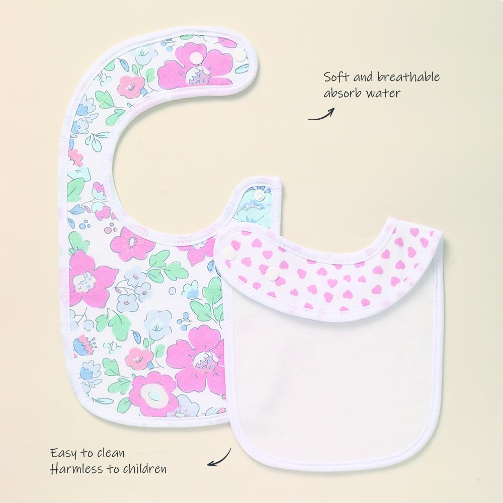 Pack of 6,Baby Bibs,Unisex,Soft and Absorbent,Adjustable,Easy to Use