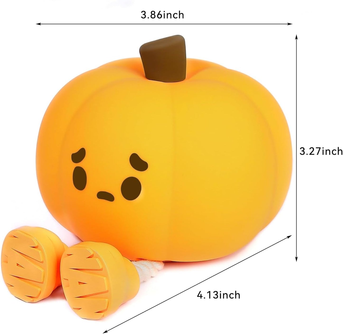 Pumpkin Night Light, Cute Silicone Night Light for Kids, Squishy Touch Nightlight Rechargeable Dimmable for Nursery Lamp for Breastfeeding, Halloween Decor, Office Desk and Kids Room Décor