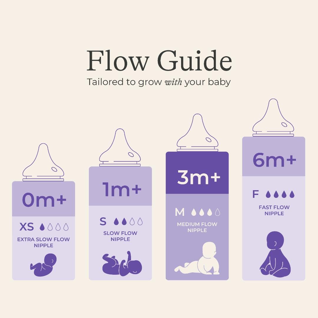 Lansinoh Anti-Colic Baby Bottles for Breastfeeding Babies, 8 Ounces, 3 Count, Includes 3 Medium Flow Nipples, Size M