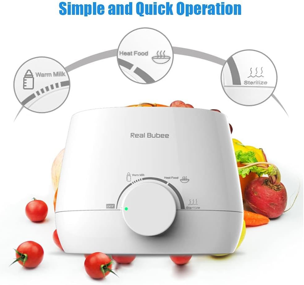 Multifunctional Baby Double Bottles Milk Water Warmer Baby Food Heater Steam Sterilizer 5-Minute Fast Warming Precise Temperature Control Auto Power Off