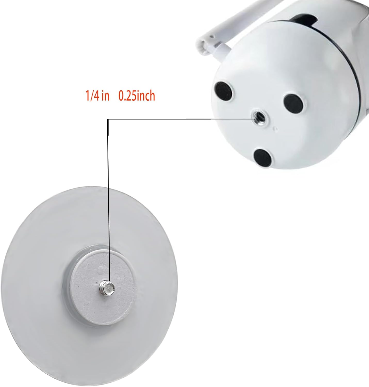 Baby Monitor Wall-Mounted Bracket for Battery-Powered Security Cameras, with Standard 1/4" Threaded Connection, Wall Sticker Installation White (Wall Stickers+3.1in Adapter)