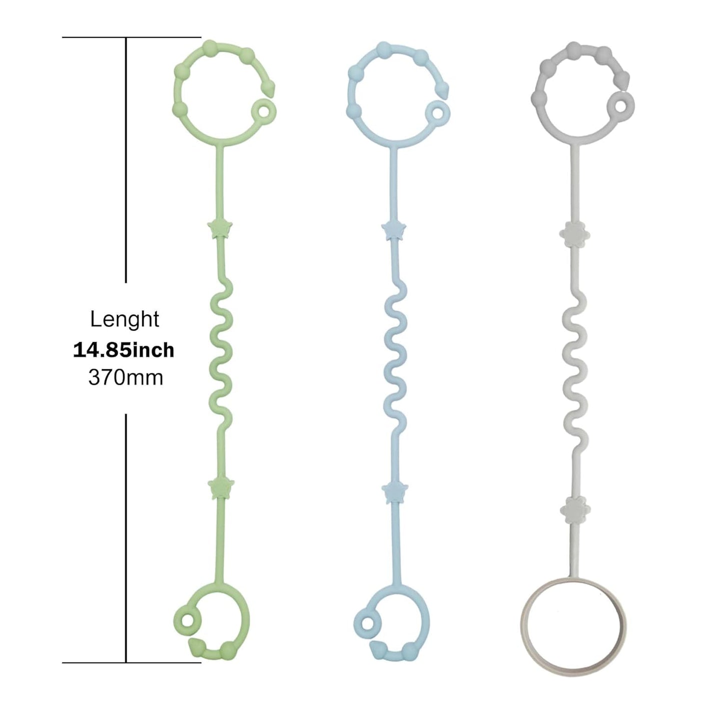 Toy Straps for Baby,RTMOK Silicone Setpacifier Clip,Applies to Car Seat Toy,Teether Toy,High Chair,Stroller Accessories,Baby Toy Clips,Cribs,Rocking Chair