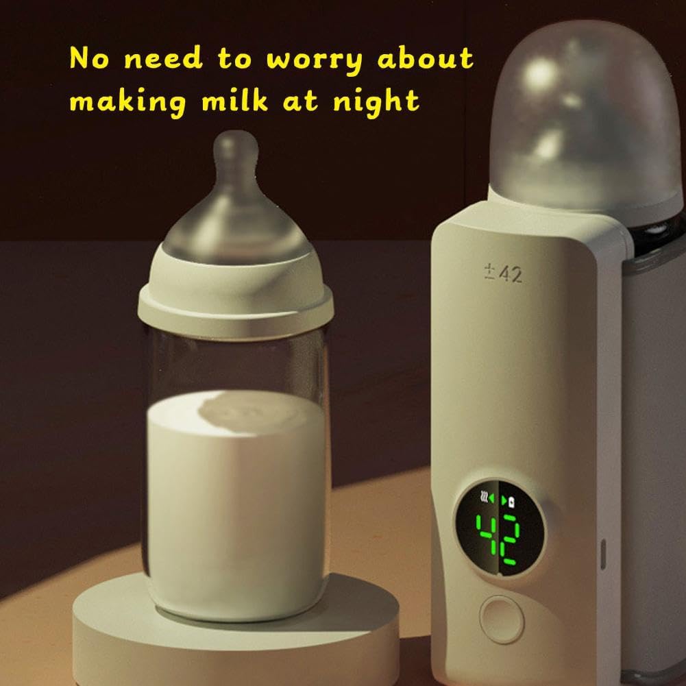 Portable Bottle Warmer,Baby Bottle Warmer,Portable Bottle Warmer for Travel,USB Rechargeable Constant Temperature Milk Warmer Universal Bottle Insulation Sleeve for Baby Formula Breast Milk(white)