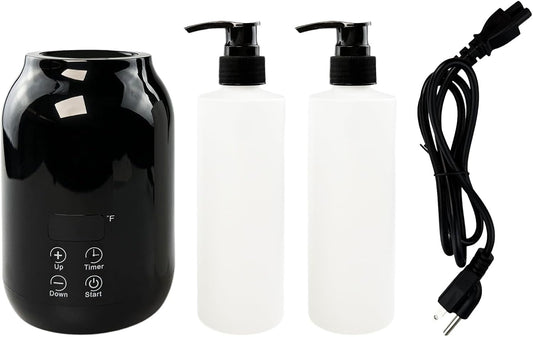 Flylin Massage Oil Warmer, Temperature Control Lotion Bottle Warmer Heater with Two Oil Bottle, Smart Touch Key Digital Massage Oil Heater for SPA/Salon/Barber Shops/Home