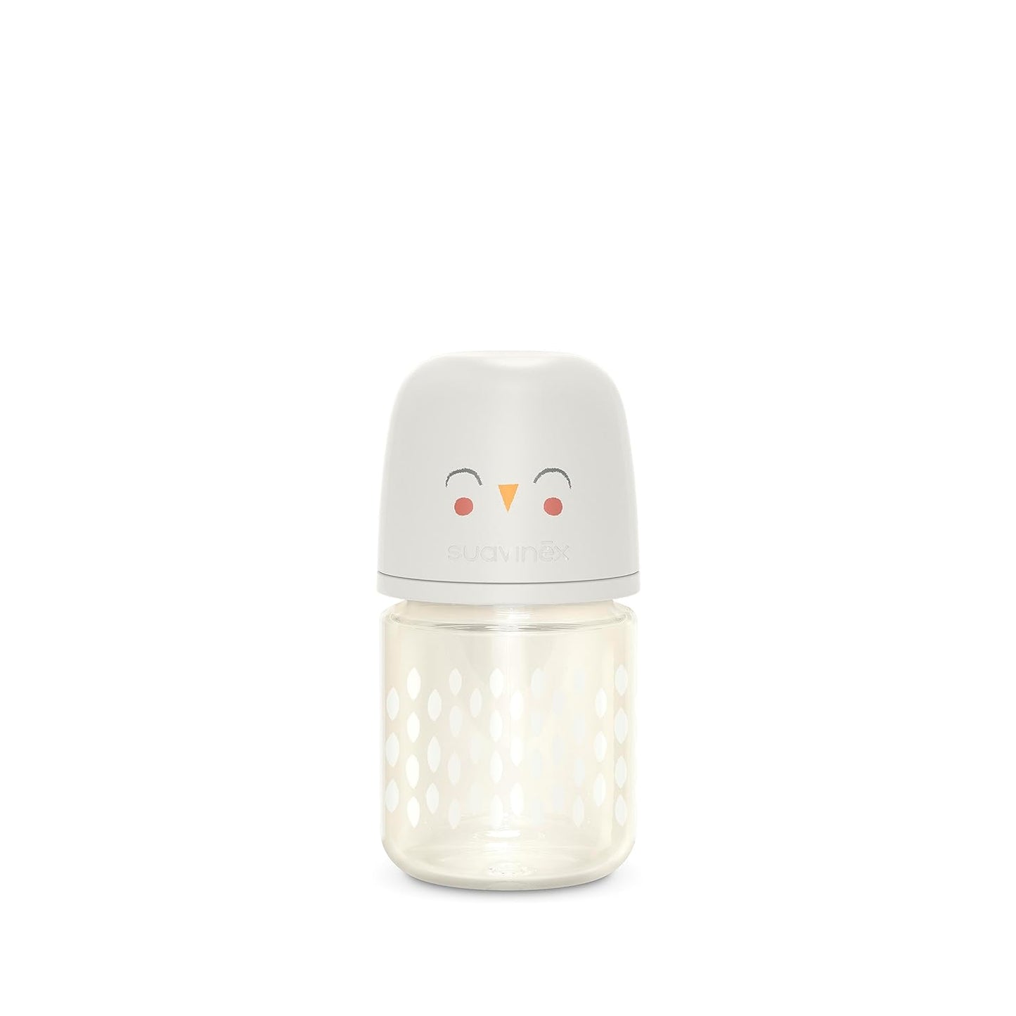 Suavinex Bonhomia Glass Baby Bottle with SX PRO Silicone Nipple, Anti Colic Baby Bottles, Baby Bottles for Breastfed Babies, Slow Flow, 0mo, 4oz, Beige