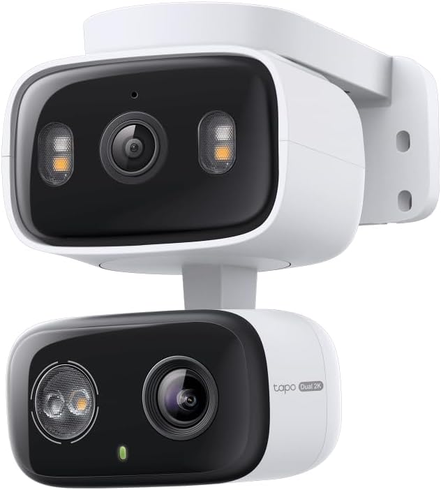 Tapo 2K 3MP Indoor/Outdoor Dual Lens Pan/Tilt Security Camera – 125° Wide-Angle + 6mm Telephoto, Free Person/Vehicle Detection, 360° View, SD/Cloud, Works w/Alexa & Google Home – HybridCam Duo