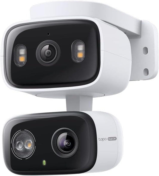 Tapo 2K 3MP Indoor/Outdoor Dual Lens Pan/Tilt Security Camera – 125° Wide-Angle + 6mm Telephoto, Free Person/Vehicle Detection, 360° View, SD/Cloud, Works w/Alexa & Google Home – HybridCam Duo