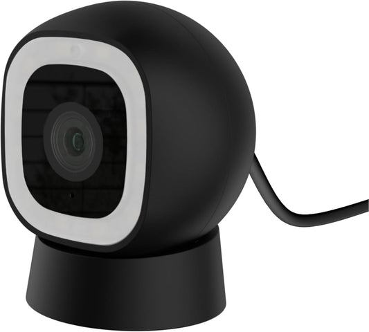 Luna 2K QHD Security Camera Indoor/Outdoor, 2.4GHzWired IP65 WiFi Camera for Home Security, Color Night Vision, Spotlight/Siren, AI Motion Detection, Smart Alerts, App Control (1, Black)