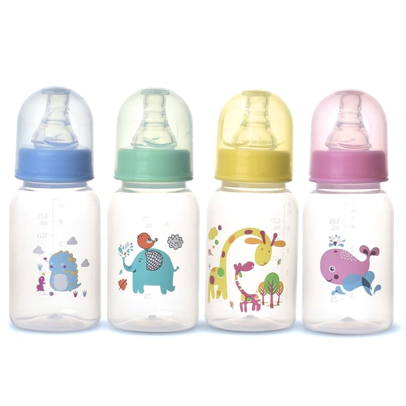 5oz (150ml) 4-Pack Anti-Colic Baby Bottles for Newborns, BPA-Free, Breastfeeding Transition, Vented for Gas & Colic Relief, Ideal for Baby Registry