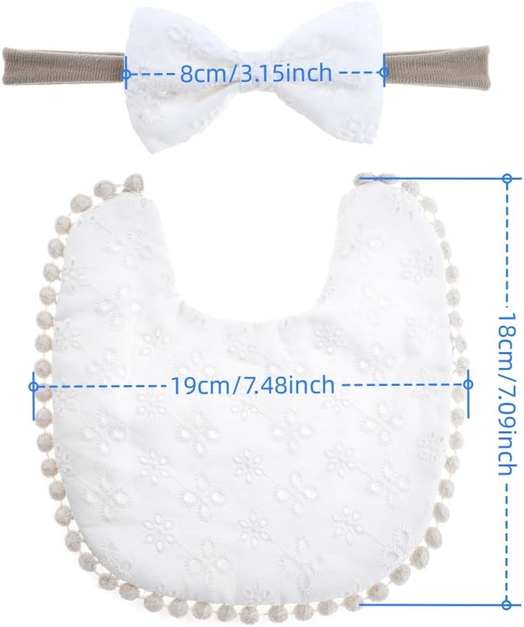 Baby Girls Floral Print Bibs, Reversible Burp Cloth Set for Newborn Infant Toddlers