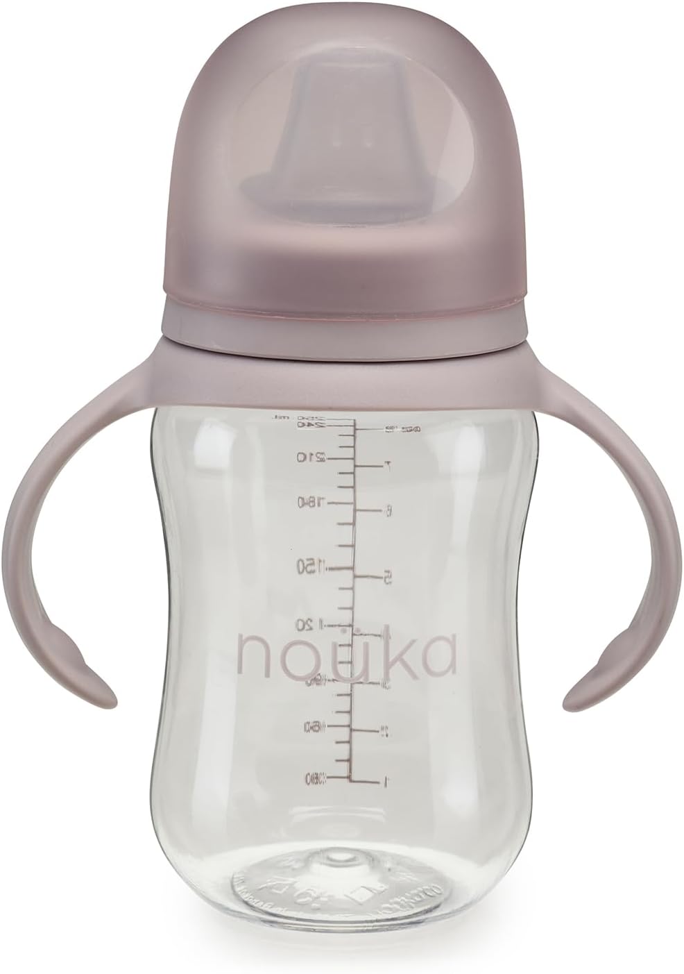 nouka Soft Spout Tritan Sippy Cup | Leak Proof and Easy Grip | Removable Handles | Bloom