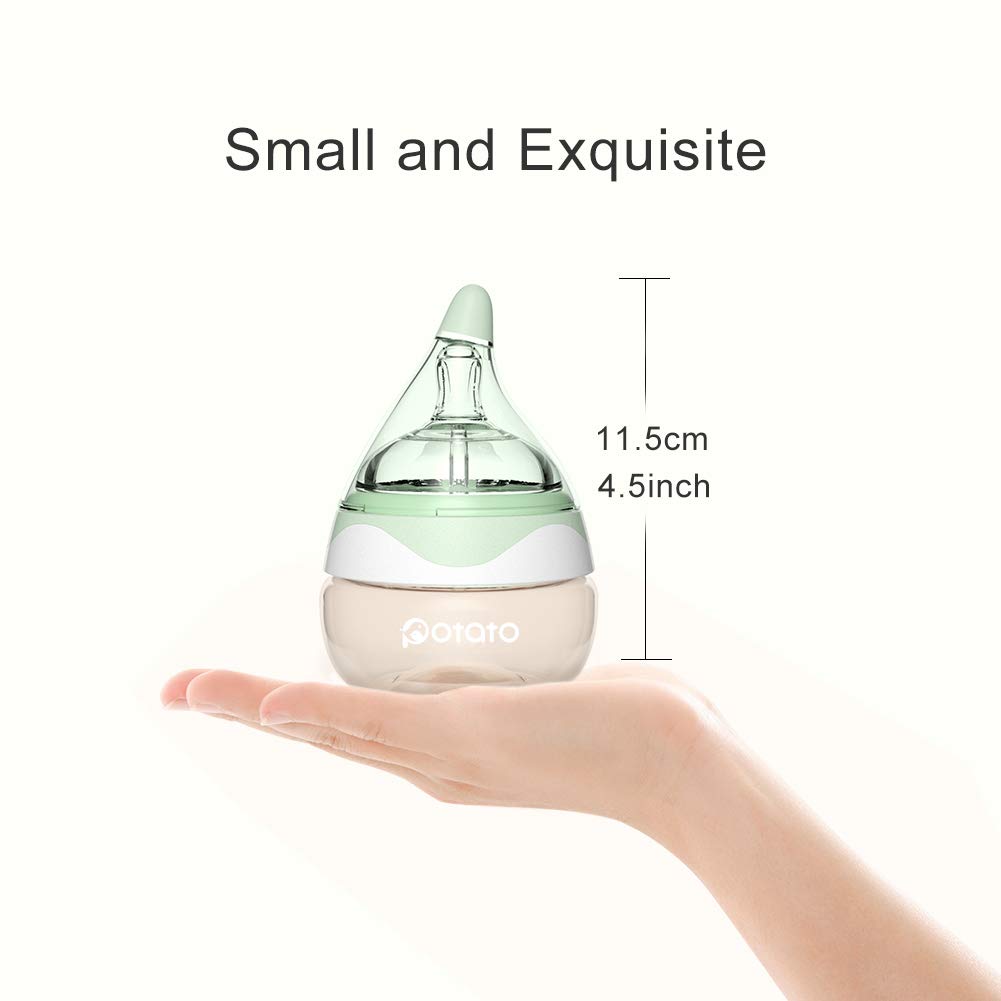 Breast Milk Baby Bottles for Newborn Baby PPSU Anti Colic Infant Bottles Wide Neck Breast-Like Nipple Slow Flow Breastfeeding Toddler Bottles-2pack (2.5oz/pc, Green)