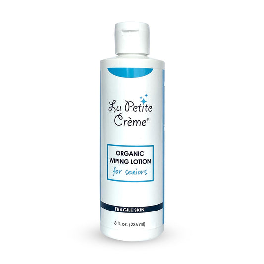 La Petite French Premium Liniment Wiping Lotion for Seniors (8 oz) - Alternative to Wet Wipes, Incontinence Lotion - Moisturizer & Skin Cleanser - USDA Organic Certified & EWG Verified