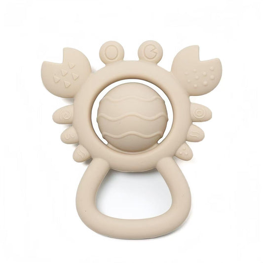 Baby Teething Toys Baby Rattle Toys Food Grade Silicone Rattles and Teethers for Newborn Soft Infants Toddlers Crab Shake Rattle Chew Toy BPA Free Babies Boy and Girl Gift