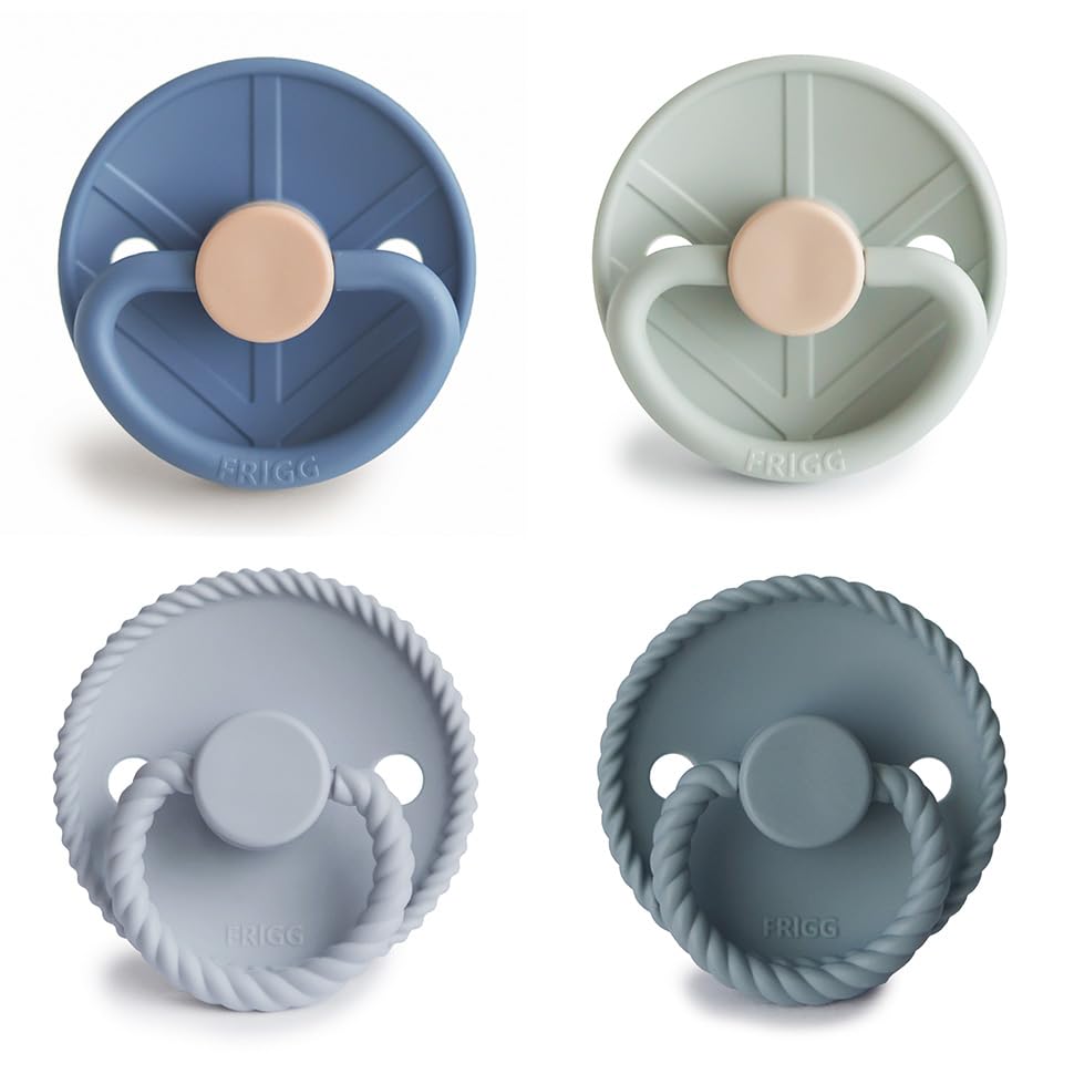 FRIGG SilkySoft Silicone Baby Pacifier 4-Pack Skyline Serenity | Made in Denmark | BPA-Free (6-18 Months)