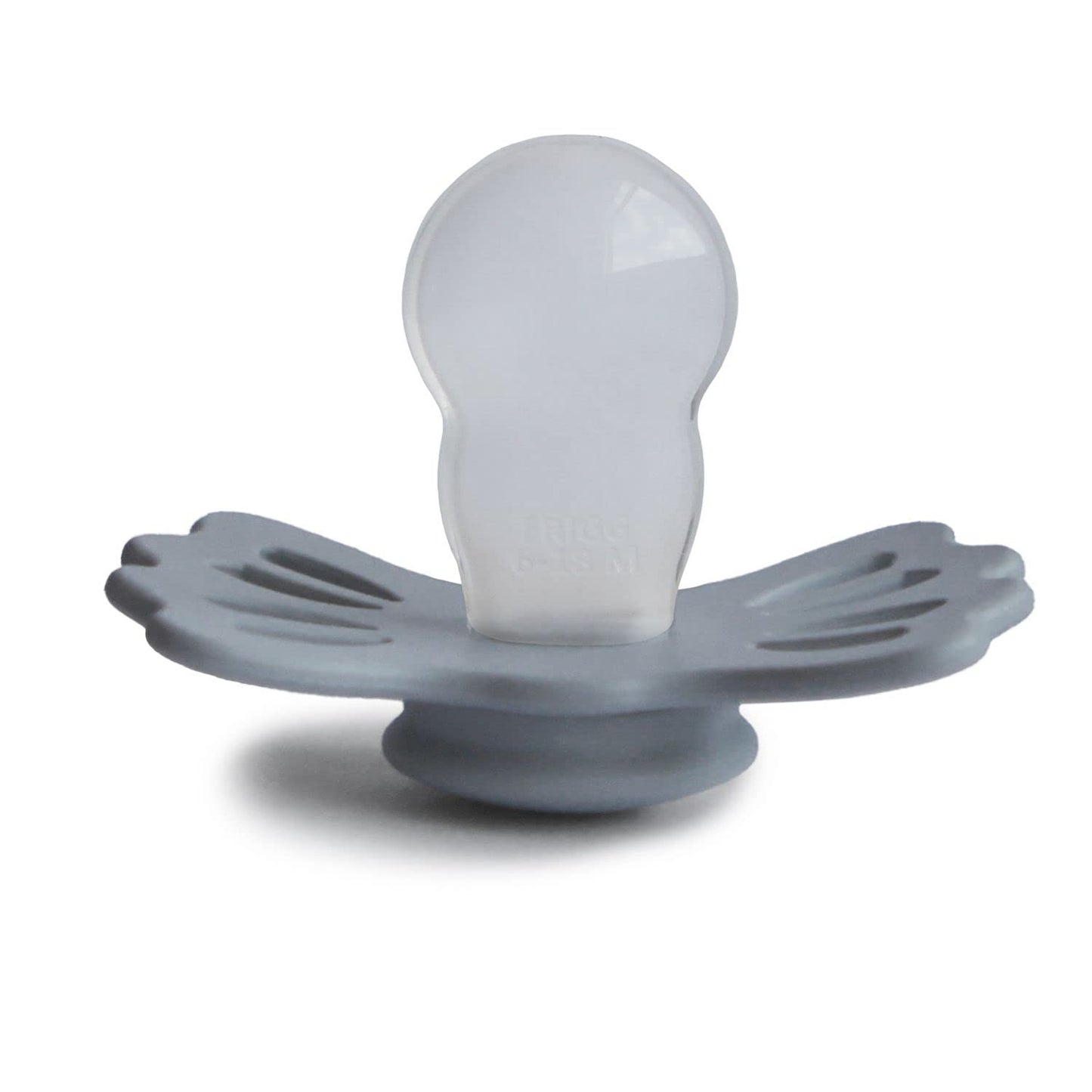 FRIGG Lucky Symmetrical SilkySoft Silicone Baby Pacifier | Made in Denmark | BPA-Free (Great Gray/Silver Gray, 6-18 Months)