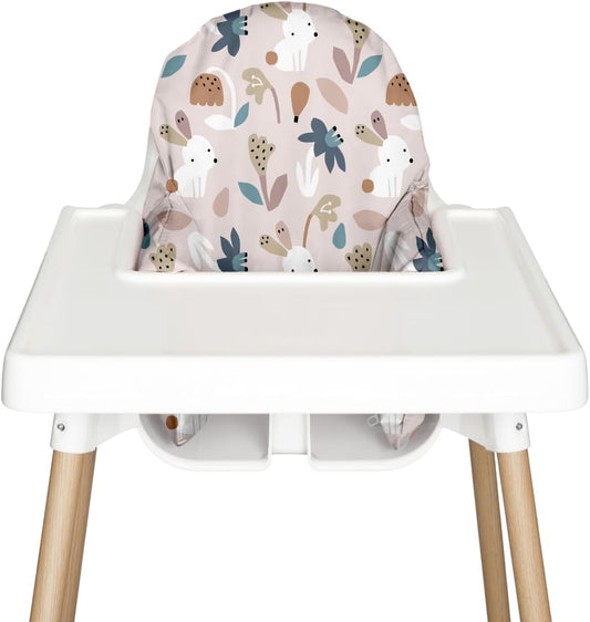 Nibble and Rest Highchair Cushion Cover for Inflatable Cushion, Compatible for IKEA Antilop Highchair,Accessories Stain-Proof and Wipeable Cover (Cushion NOT Included)(taupebunnybliss)