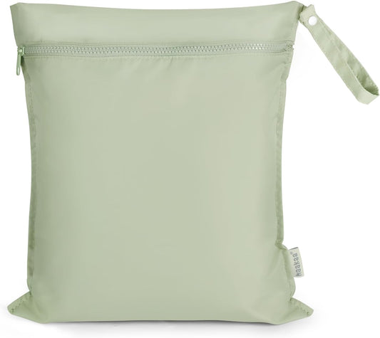 haakaa Waterproof Wet Bags for Baby, Wet Dry Bags for Diaper Bag, Travel, Swimsuit, Beach, Pool, Pump Parts, Stroller, Daycare,Yoga, Grass, 1pc
