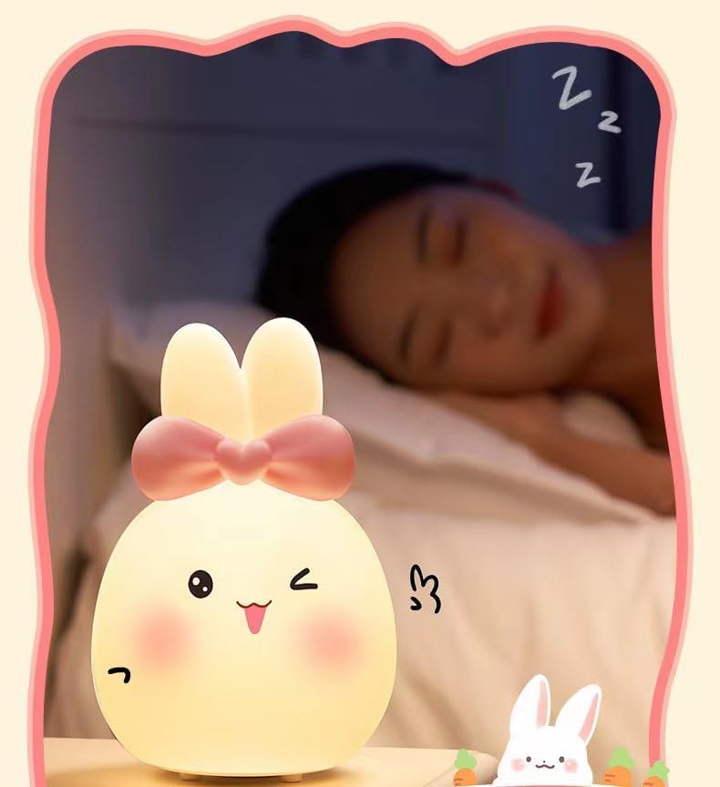 Cute Kids Night Light Night Lamp Night Lights for Kids Bedroom Toddler Baby Portable Silicone Battery Led Nightlight Nursery (Sweet Cat)