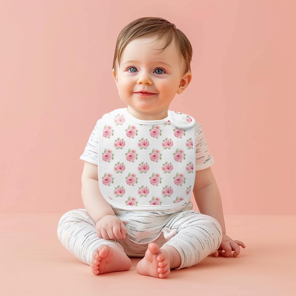 8 Pack Baby Bibs Unisex Adjustable with Snaps Ultra Soft Absorbent Drooling Teething for Boys and Girls