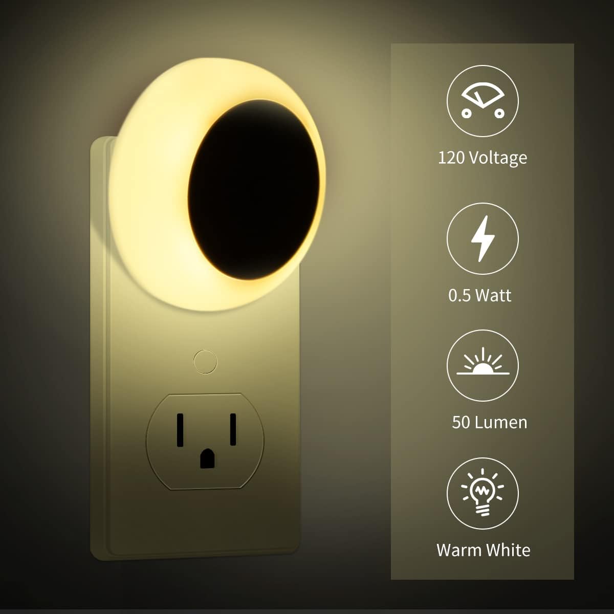KINUR 6 Pack Night Light, LED Night Lights Plug into Wall with Dusk to Dawn sensors, Plug in Night Lights for Kids Room, Bedroom, Bathroom, Baby Nursery,Stair Lights, Hallway Light, Warm White