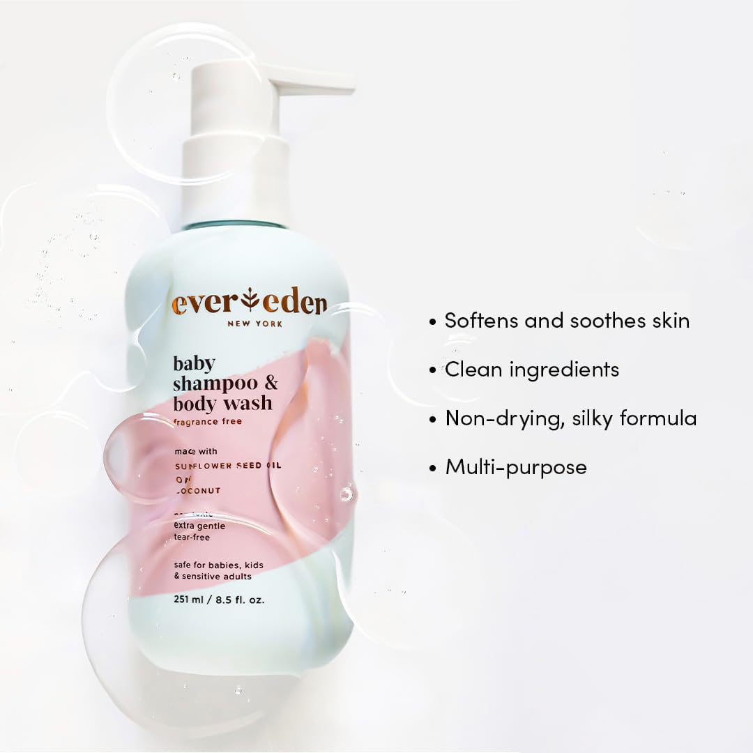 Evereden Baby Bathtime DUO: Baby Lotion for Newborn and 2-in-1 Newborn Shampoo and Body Wash Set - Soothing, Cleansing, & Hydrating Shampoo and Lotion