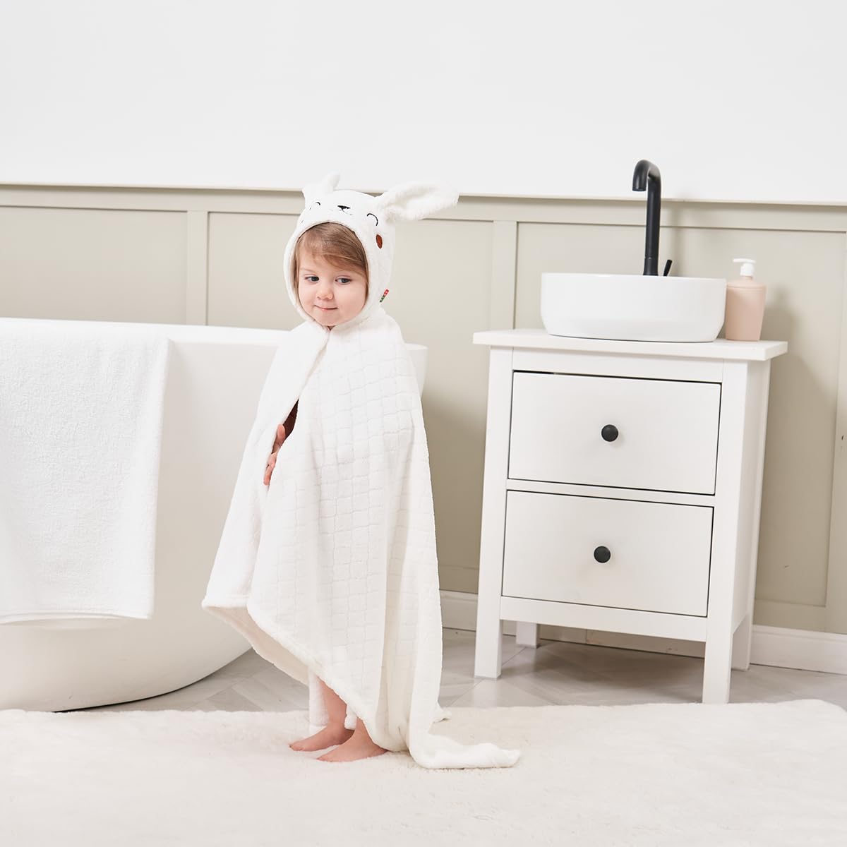 Hooded Baby Towels Girl Baby Bath Towels Toddler Towels for Girls 0-5 Years, 2-Pack Ultra Soft & Absorbent Baby Girl Bath Towel Toddler Bath Towel, Large 50''x32'' Baby Hooded Towel Girl