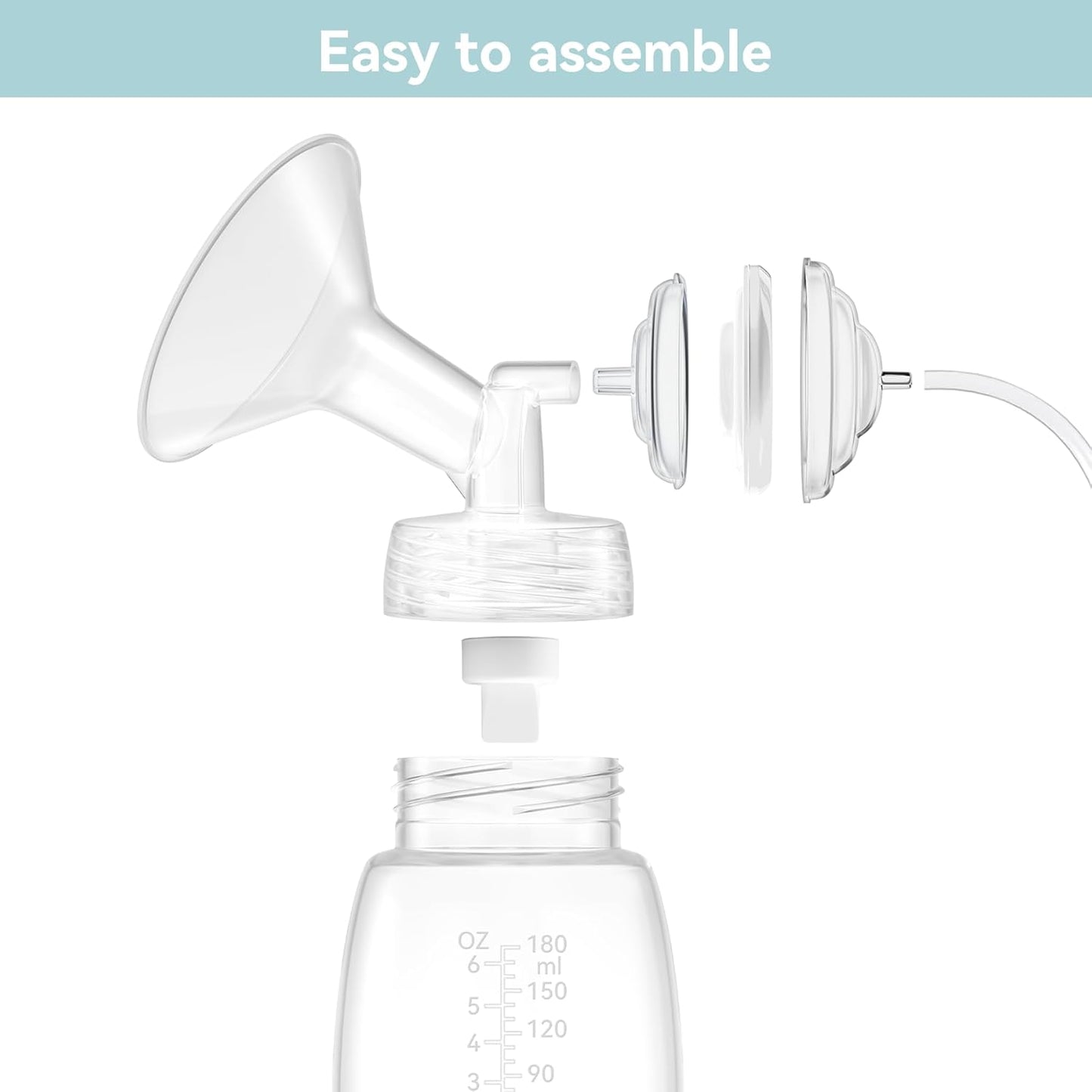 4PCS 24mm Breast Pump Flanges, Compatible with Spectra S1/S2/9Plus/Synergy Gold, Motif Luna, Wide-Mouth Bottle Fit, Breast Pump Accessories