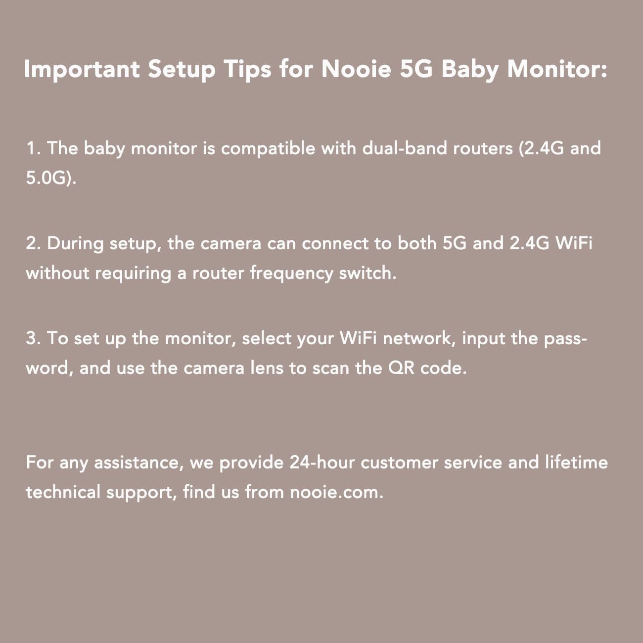nooie 2K Smart Baby Monitor with 5G/2.4G, 360° Pan & Tilt, WiFi Baby Camera with AI Motion Tracking & Night Vision, Two Way Audio & Sound Detection, Compatible with Alexa and Google, SD Card Included