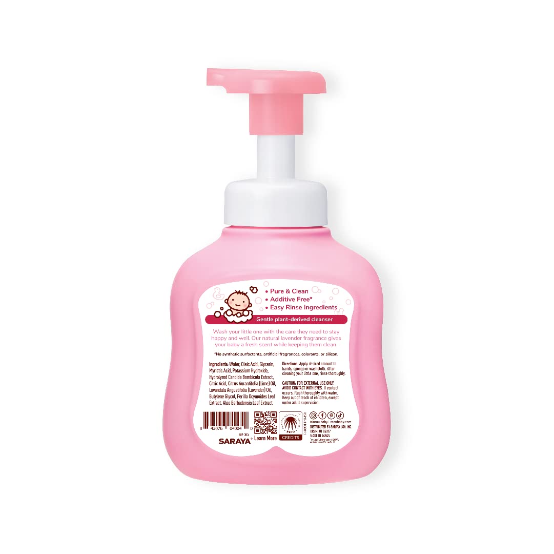 Arau Baby Foam Body Soap Lavender Scent, Natural Plant Based Baby Wash, No Artificial Fragrance or Additives, Gentle for Baby’s Sensitive Skin, Nourishing and Easy Rinse (15.21 Fl Oz)
