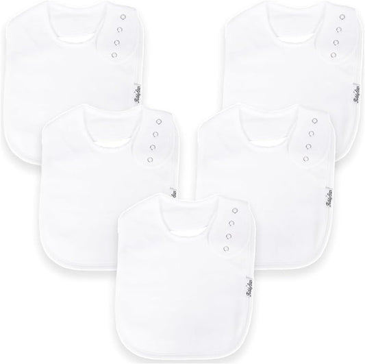 Organic Cotton Baby Bibs for Boys & Girls – Soft, Absorbent Teething & Drool Bibs - Adjustable Snaps for Toddlers