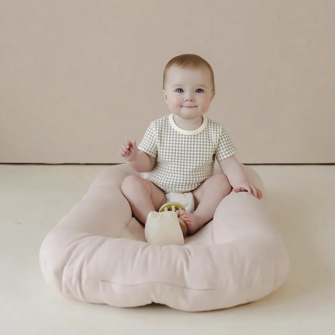 Baby Lounger - Snuggle Cozy Me Infant Lounger for Newborns | Breathable & Soft, Portable Awake-Time Pad, Essential Baby Gift- Petal (Lounger Cover Included)