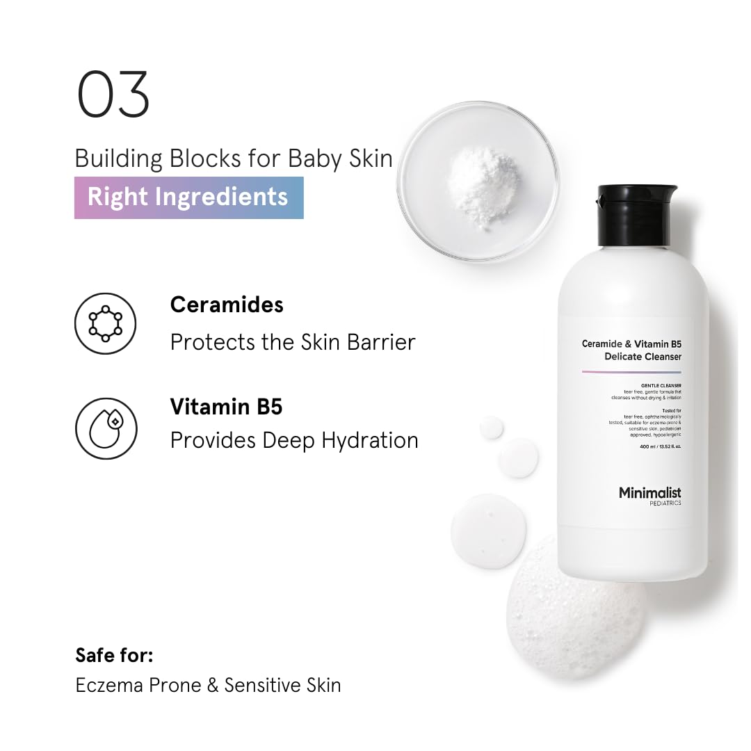 Minimalist Baby Gentle Head to Toe Wash | Tear-free | pH 5.5 | Proven Safe & Pediatrician Approved Baby Wash | Ceramide & Vitamin B5 Delicate Cleanser | 13.52 Fl Oz / 400ml