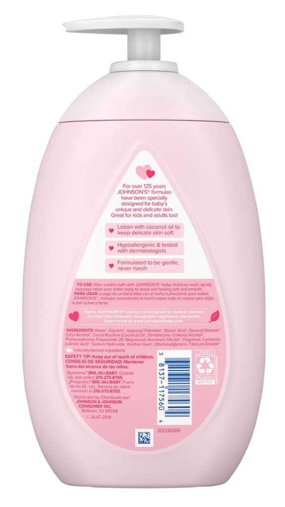 Johnsons Baby Lotion 16.9 Ounce Pump (500ml) (2 Pack)