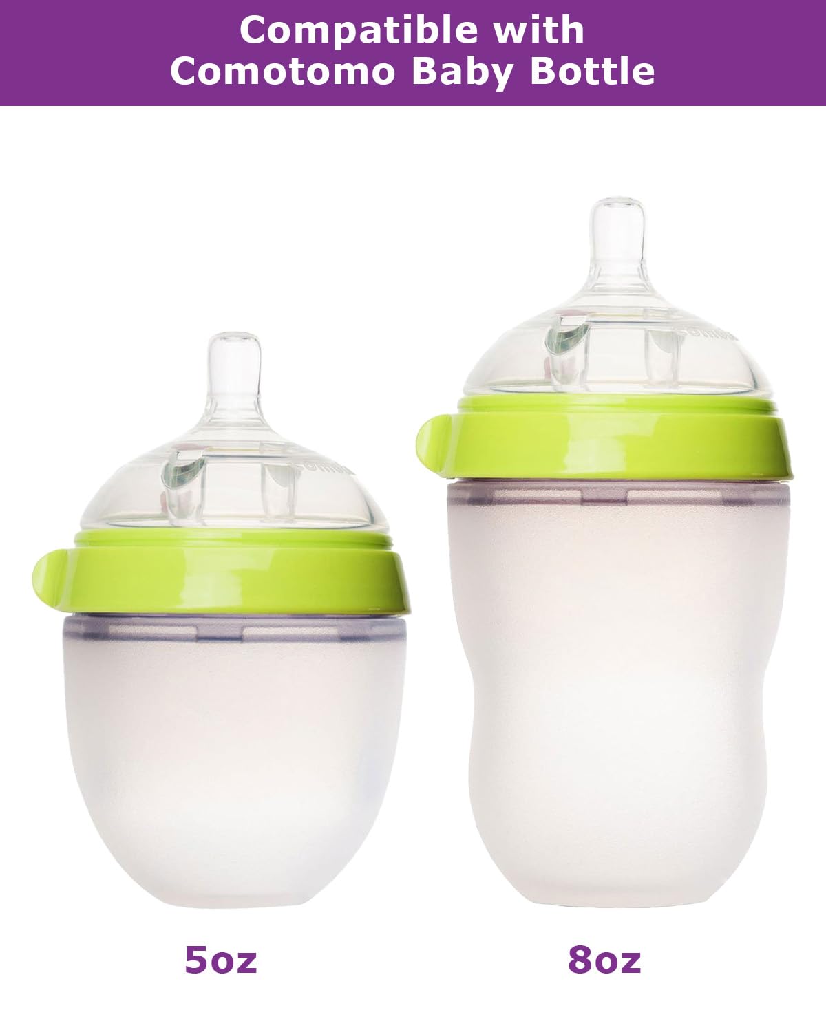 Sippy Straw Cup Nipples for Comotomo Baby Bottles,Food Grade Silicone Straw Top，Variable Flow Soft Nipple，6m+,4-Count