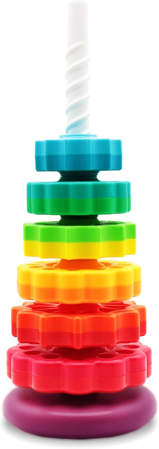 Baby Spin Stack Toy,Premium Stacking Toy for Kids, Spinning Stacking Toy for Babies and Toddlers,Educational Toddler Learning Toy,Baby 1 2 3 Birthday Gifts,Autism Sensory Spinning Toy