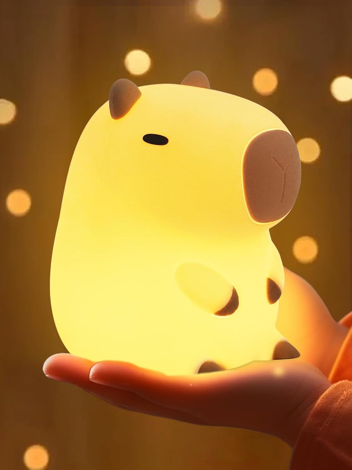 YuanDian Capybara Night Light - Adorable Silicone Lamp for Kids, Babies, Adults | Cute Capybara Gift, Nursery Bedroom Decor