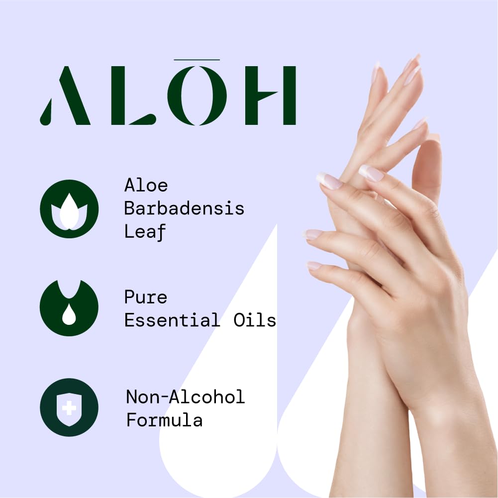 ALŌH Peppermint Eucalyptus Sanitizing Hand Wipes - Clean Hands, Clear Mind On The Go Sanitizer for Kids and Adults - Travel Size 6 packs of 20ct Wipe (120 Wipes)