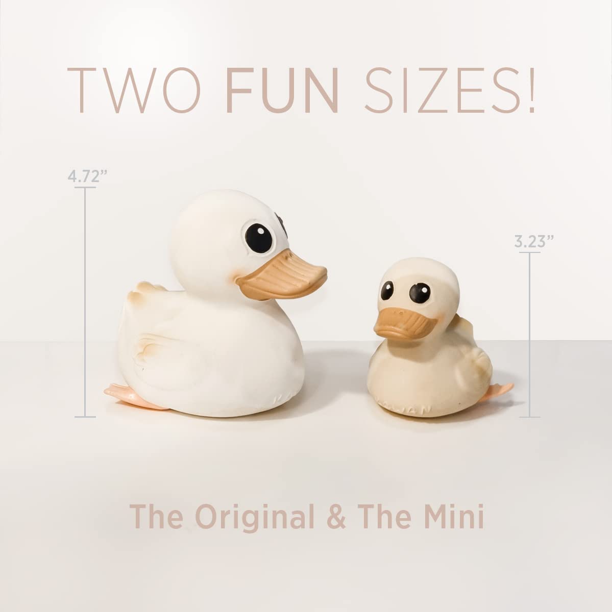 HEVEA Kawan Mini Rubber Duck - 100% Natural Rubber Baby Bath Toy - Eco Friendly, Perfect for Playing, Teething, and Bathing - Mold Free Bath Toys - Eggnog